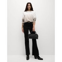 M&S Women's Cord Patch Pocket Tea Dyed Flared Trousers - 14SHT - Black, Bitter Chocolate,Black,Dark Olive | Marks & Spencer (UK)