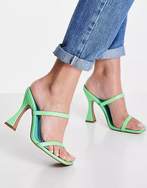 ASOS DESIGN Nasia heeled mules in green | ASOS (Global)