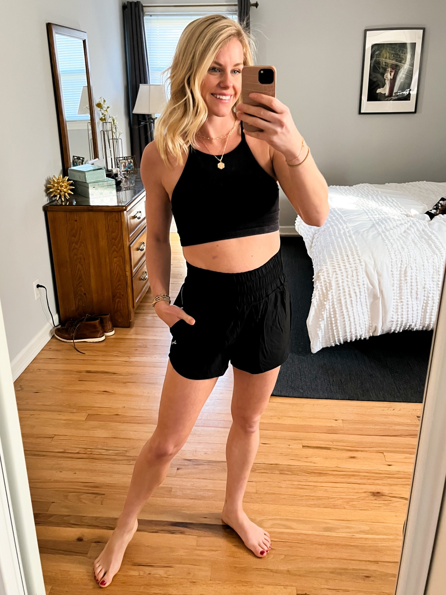 These workout shorts will be on repeat this summer! Wearing size small and this top is nice and comfy. Wearing an XS in the top but small would fit perfect  

#LTKunder50 #LTKSeasonal #LTKfit