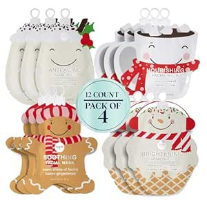 SpaLife Holiday Treats Facial Masks 12-Pack Assorted - Festive Christmas Skincare for Soothing an... | Amazon (US)