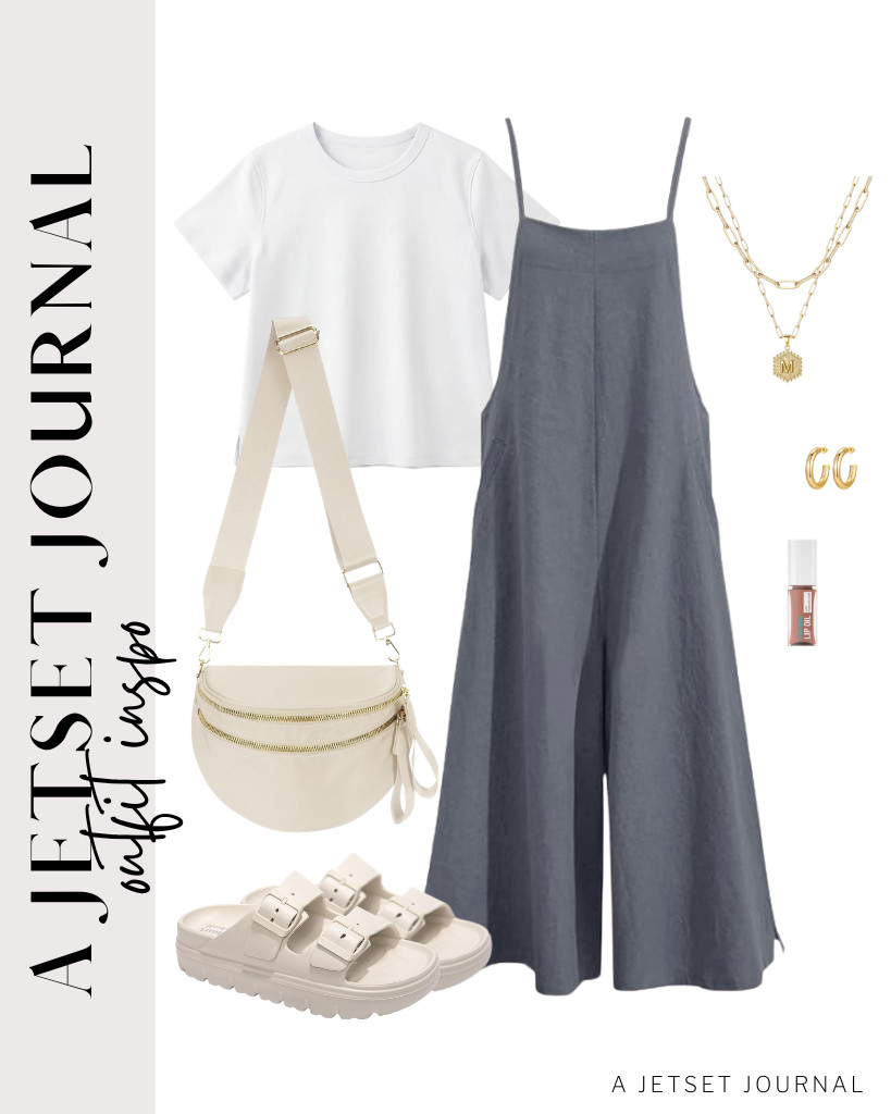 I love this combination of a wide-leg jumpsuit and basic white top. It matches FUNKYMONKEY’s comfort slides and this crossbody bag. Many are loving this Neutrogena lip oil, so I’m adding it to this outfit.

#LTKSeasonal #LTKSaleAlert #LTKTravel 

 