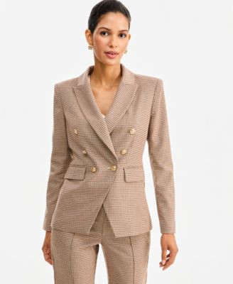 I.n.c. International Concepts Women's Double-Breasted Houndstooth Blazer, Macy's Exclusive - Micro Houndstooth | Macy's