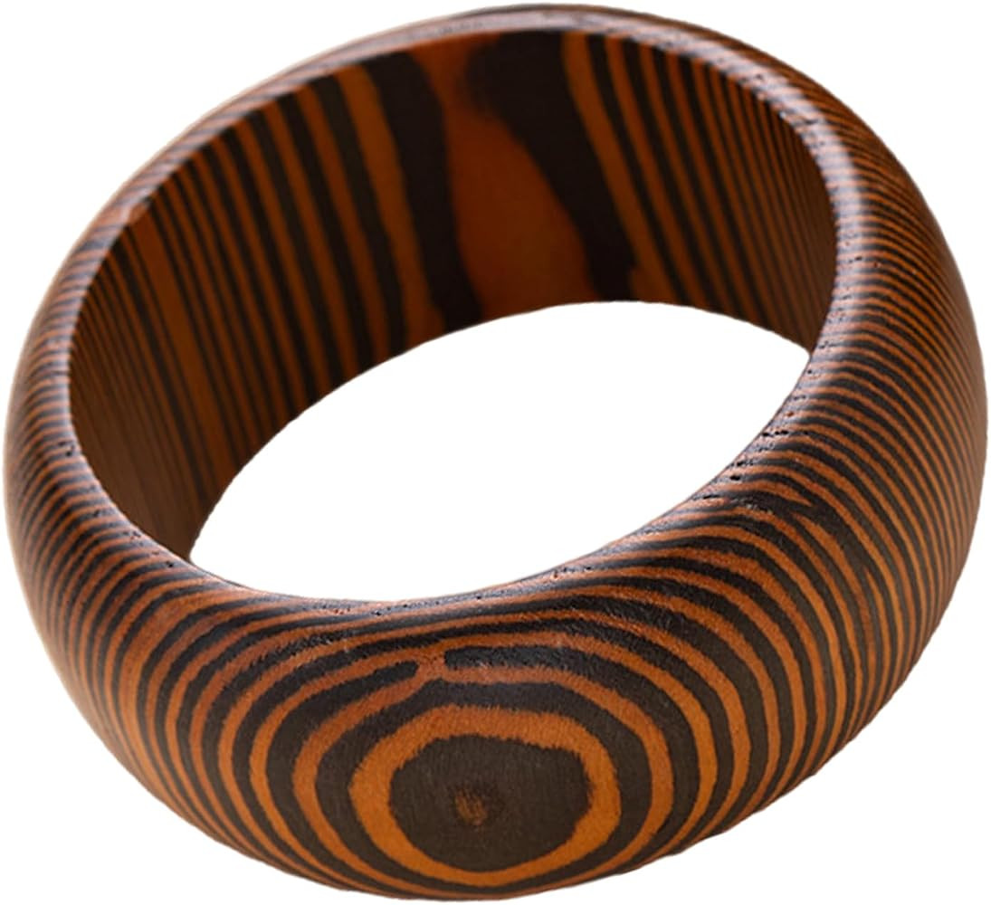 Bracciale rigido in legno intagliato con decorazione vintage, da donna, elegante, in legno natura... | Amazon (IT)