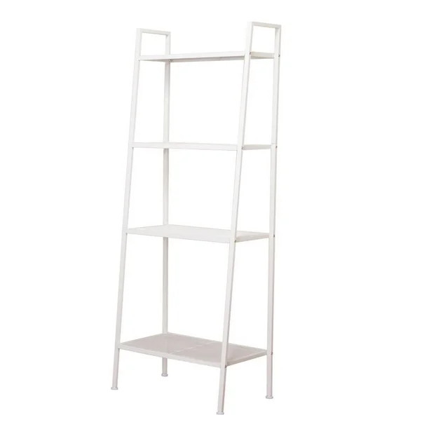 Ktaxon 4-Tier Bookcase Bookshelf Leaning Wall Shelf Rack Ladder Storage Furniture White | Walmart (US)
