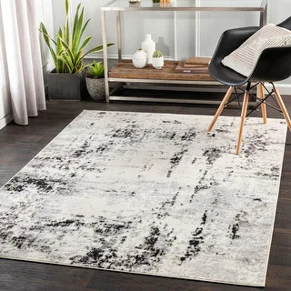 Tiana Modern Abstract Area Rug - 7'10" x 10' - Charcoal | Bed Bath & Beyond