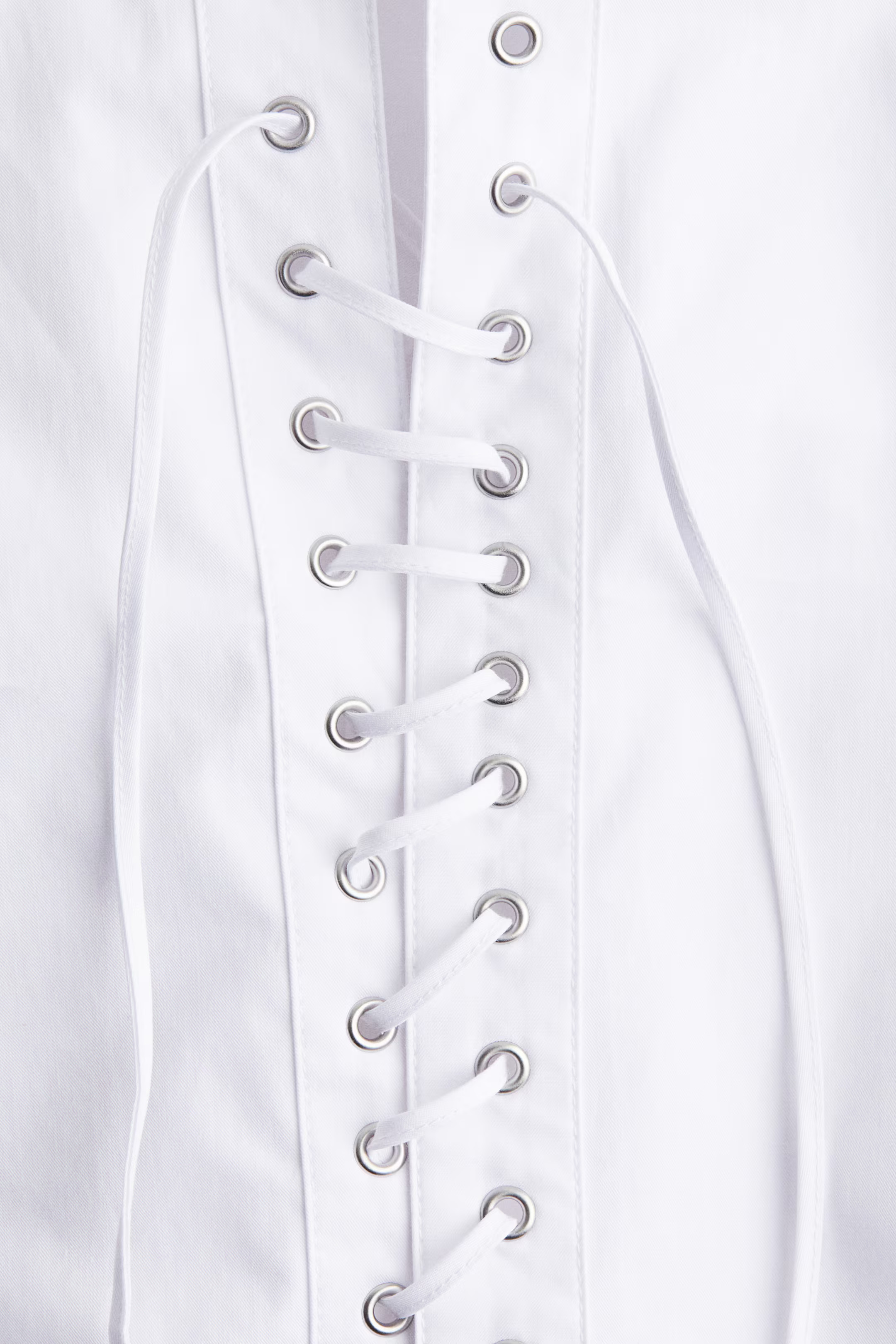 Lacing-front cotton shirt | H&M (UK, MY, IN, SG, PH, TW, HK)