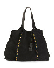Made In Italy Suede Studded Slouchy Tote | Handbags | Marshalls | Marshalls