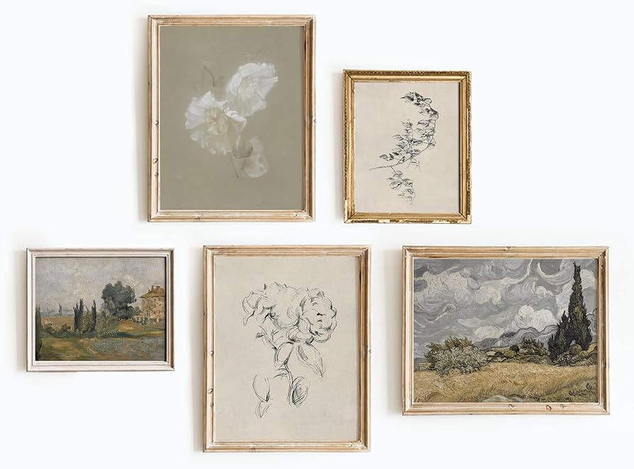 Vintage Botanical Wall Art - Vintage Kitchen Art, Country French Bathroom, Vintage Botanical Wall... | Amazon (US)