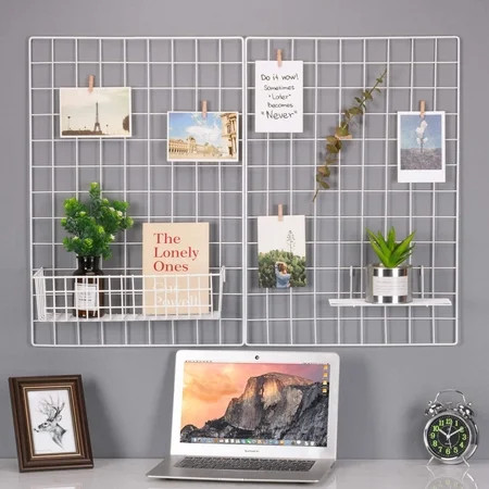 Wire Wall Grid Panel Multifunction Painted Photo Hanging Display and Wall Storage Organizer Pack of  | Walmart (US)
