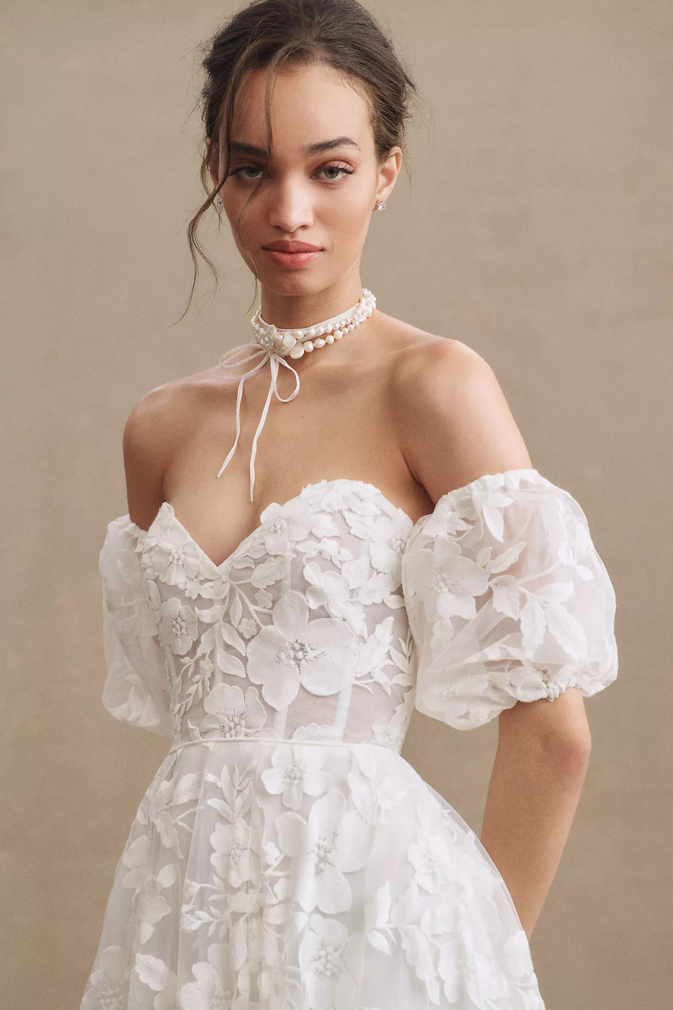 Jenny Yoo Madeline Corset A-Line Strapless Lace Wedding Gown | Anthropologie (US)