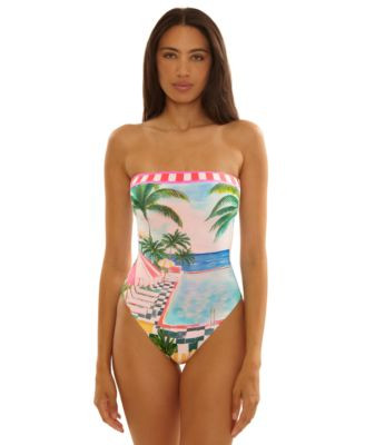 Becca Women's Miami Beach Colette Bandeau Neck One-Piece Swimsuit - Macy's | Macy's