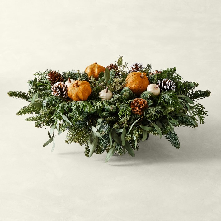 Greens & Gourds Thanksgiving Live Centerpiece | Williams-Sonoma
