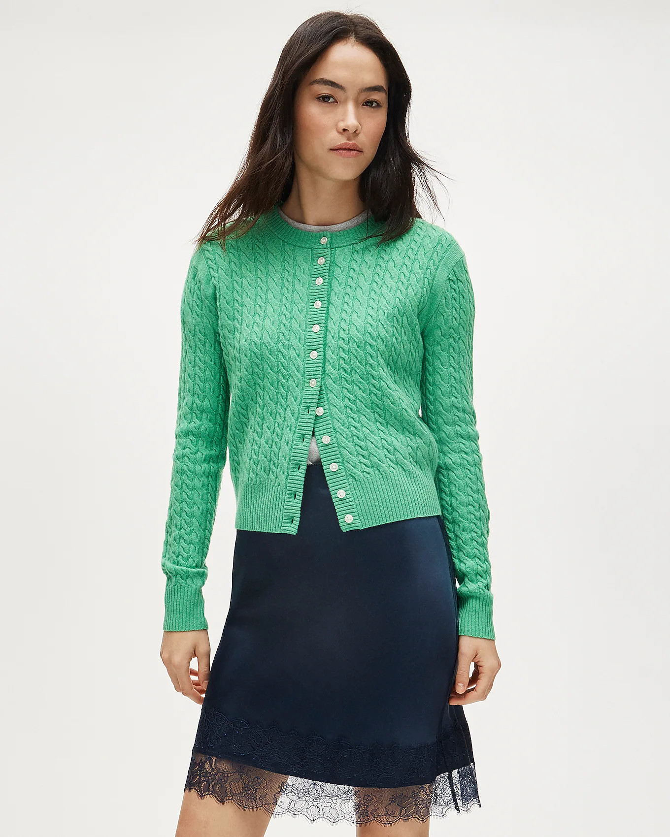 Perfect cashmere cable-knit cardigan | J. Crew US