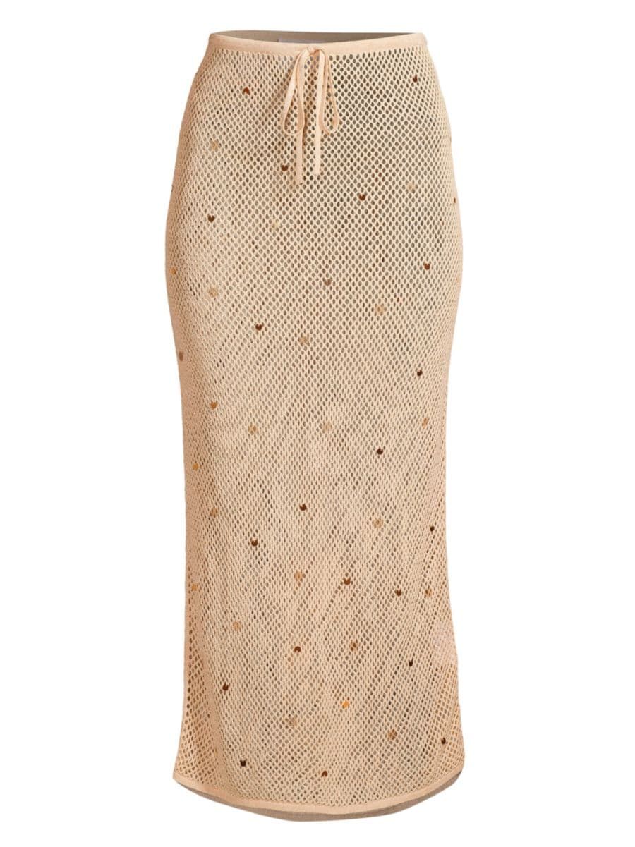 Briar Sequin-Embellished Mesh Knit Maxi Skirt | Saks Fifth Avenue