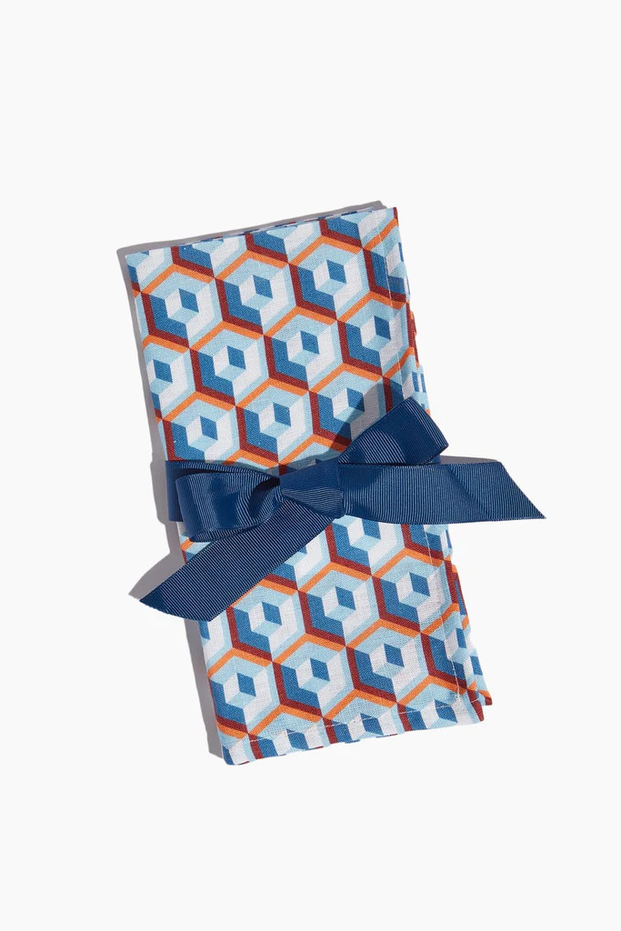 Large Napkins in Cubi Blue - Set of 2 | Hampden Clothing