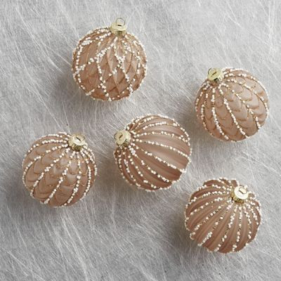 Pearl Accent Mixed Ornaments, Set of Six | Frontgate