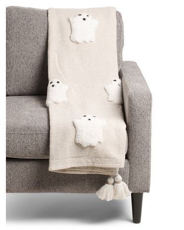 Slub Textured Funny Boos Throw | Global Home | Marshalls | Marshalls