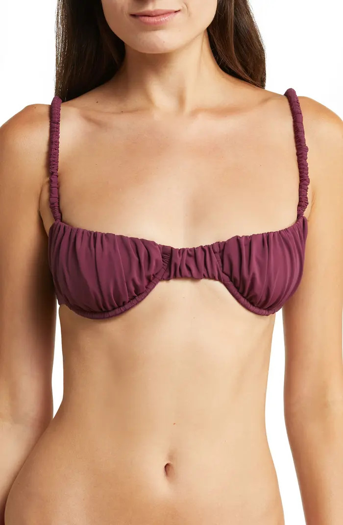 Cassis Ruched Bikini Top | Nordstrom