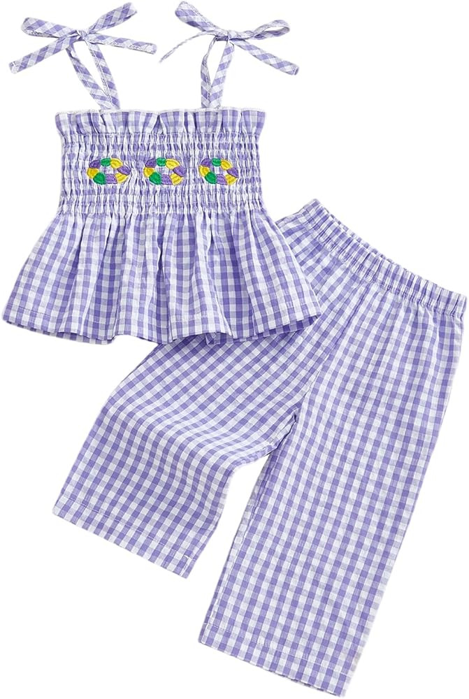 Baby Girls Easter Outfits Carrot Embroidery Vest Tops Elastic Pants Set Bunny Outfit Baby Girl Su... | Amazon (US)