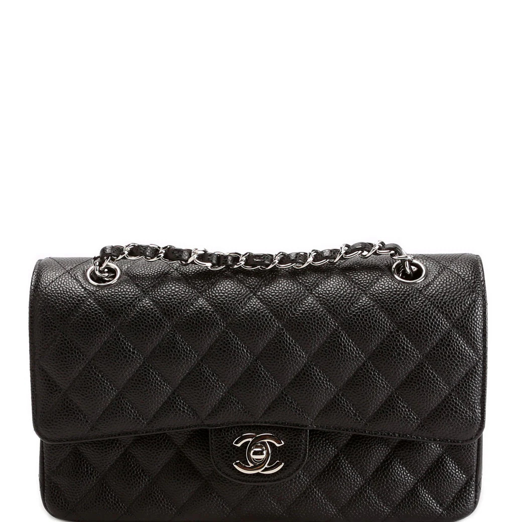 Classic Flap Medium Caviar 28M Black | Keeks Designer Handbags