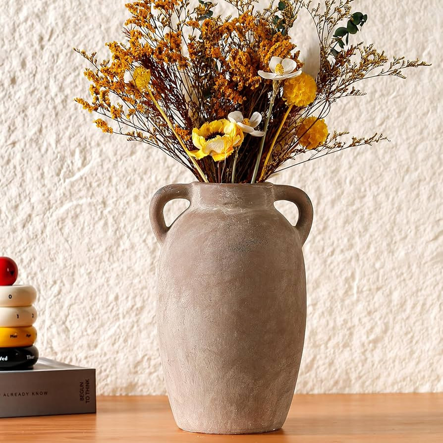 Brown Ceramic Vase-Boho Decorative Vase,Terracotta Tall Vases Decorative Pottery are Suitable for... | Amazon (US)