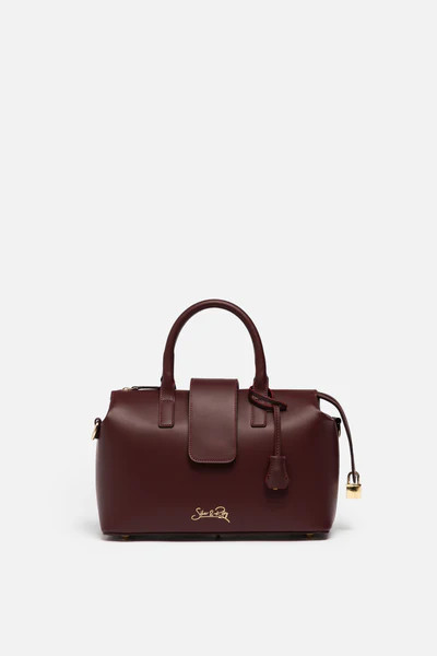 Convertible Executive Leather Bag MIDI in Burgundy | Silver & Riley