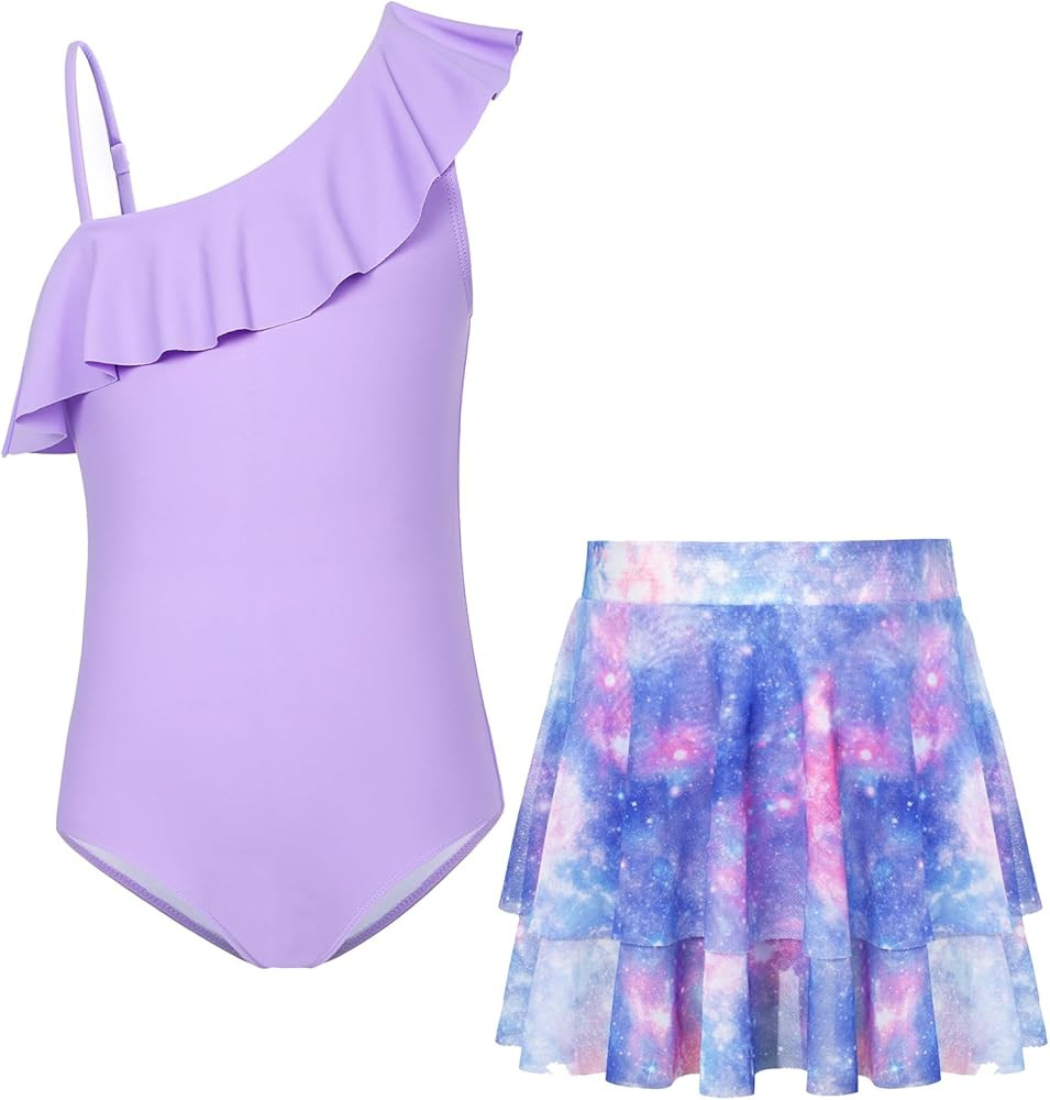 GRACE KARIN Girls One Piece Swimsuits with Mesh Skirt Bathing Suit Swimwear 6-14Y | Amazon (US)