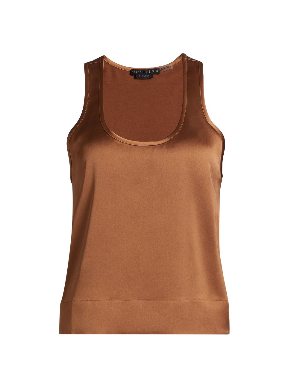 Women's Avril Boxy Satin Tank - Camel - Size XS | Saks Fifth Avenue