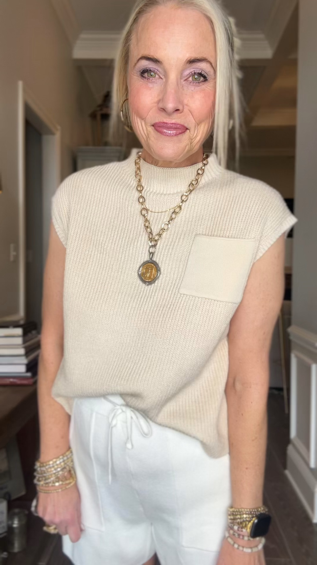 In keeping with the “No one can have too many Freya looks for less” vein, I now have the shorts version in this similar khaki beige white color combo. But this top is a little lighter of a color which I love. The color is called light khaki.  And I also love the length on the shorts and the top. Great for so many of us! It comes in XS-XL and tons of color options. I love that I can mix and match all of them with one another. And y’all, I live in these. Live. In. These. 

As a reminder for reference, I’m 53, 5’8, 140ish lbs, and typically wear a 6/8/M. I’m in the medium  

#LTKover40 #LTKmidsize #LTKSeasonal