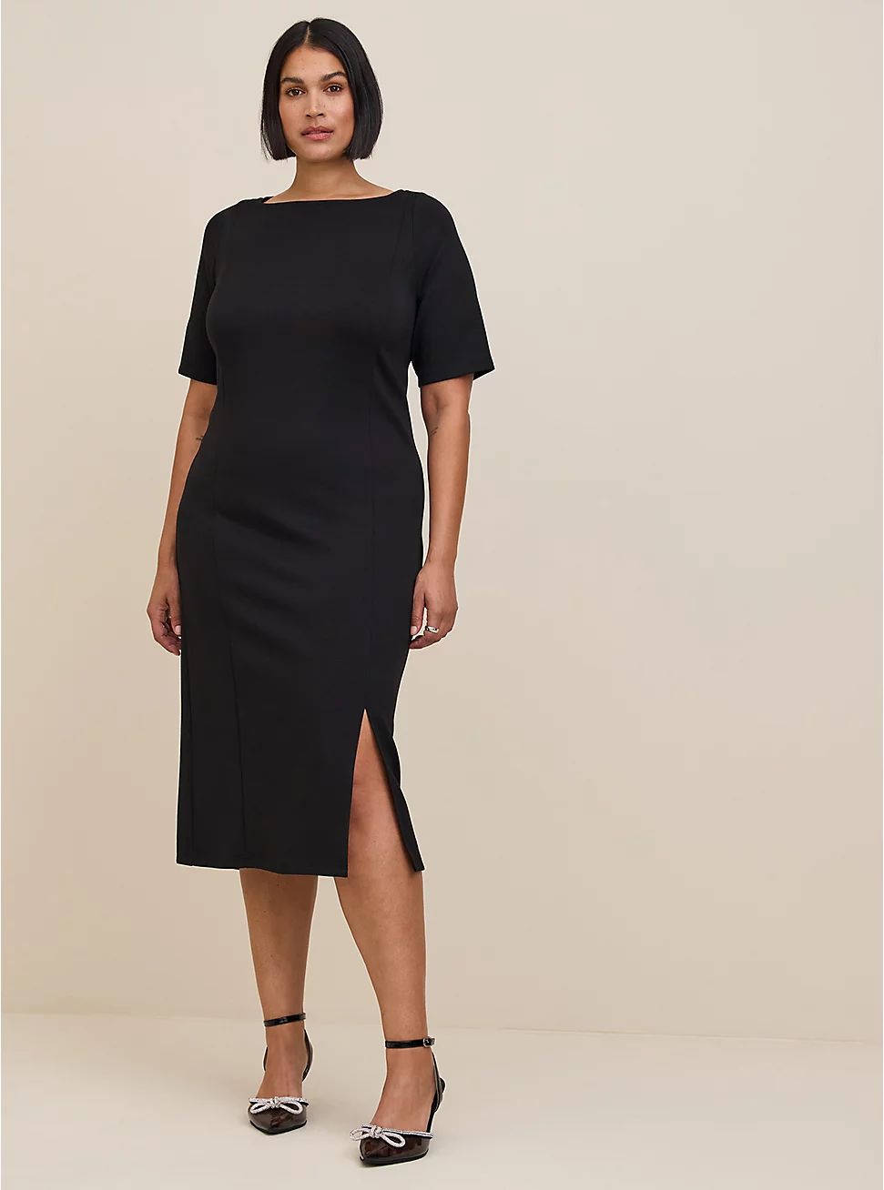 Midi Studio Cupro Bodycon Dress | Torrid (US & Canada)