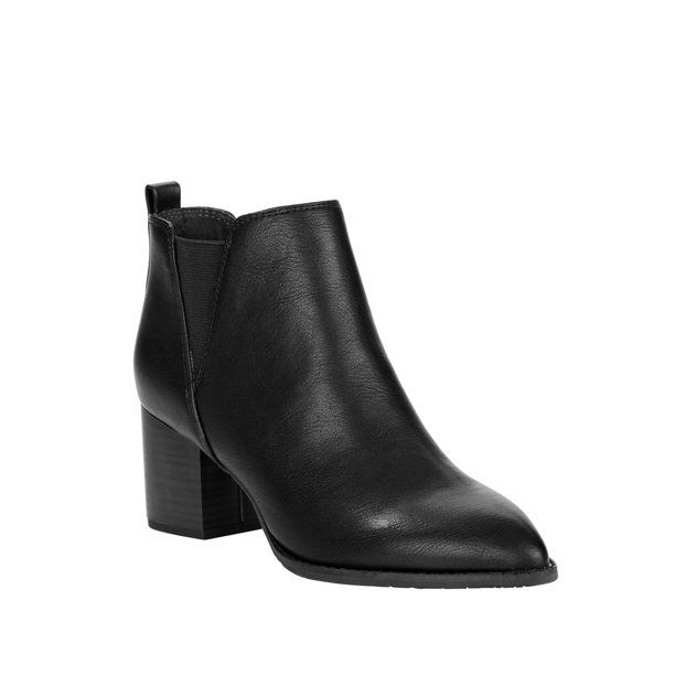 Melrose Ave Vegan Leather Slip-on Block Heel Bootie (Women's) | Walmart (US)