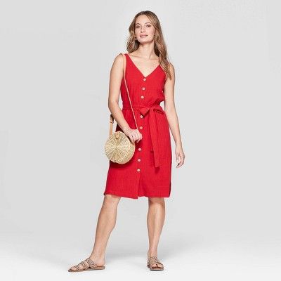 Women's Sleeveless V-Neck Button Front Dress - Universal Thread™ | Target