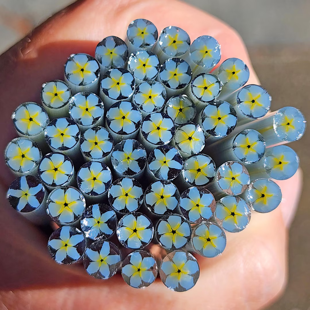 COE 96  Murrini Flower: Pale Blue Forget-Me-Not - 1 oz Cane/Sticks | Etsy (US)