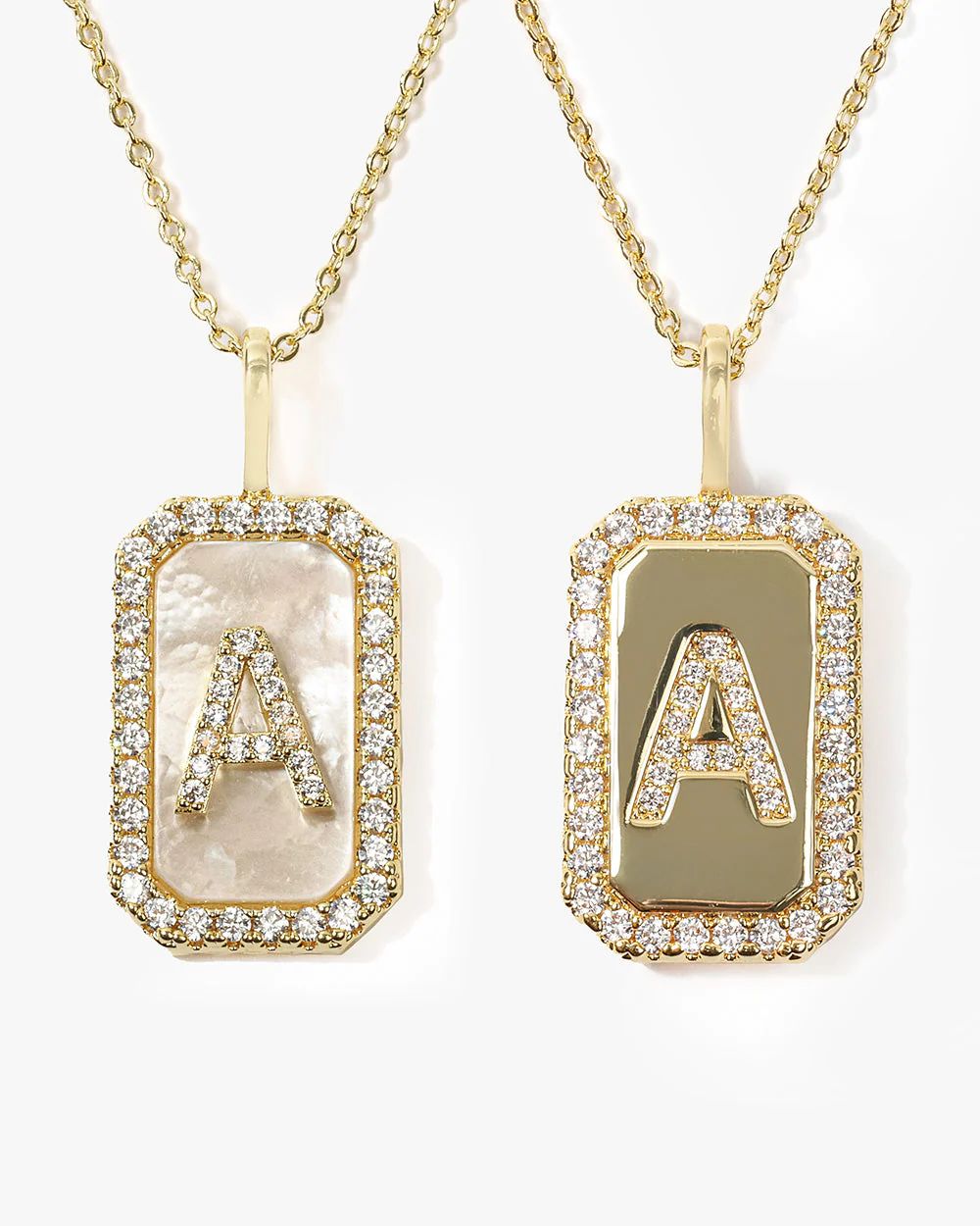Love Letters Double Sided Necklace - Gold | Melinda Maria