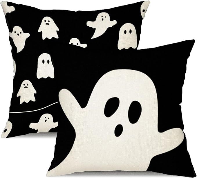 JXZYGMD Halloween Pillow Cover 18x18 Set of 2 Ghost Halloween Lumbar Pillow Covers Decorations Ou... | Amazon (US)