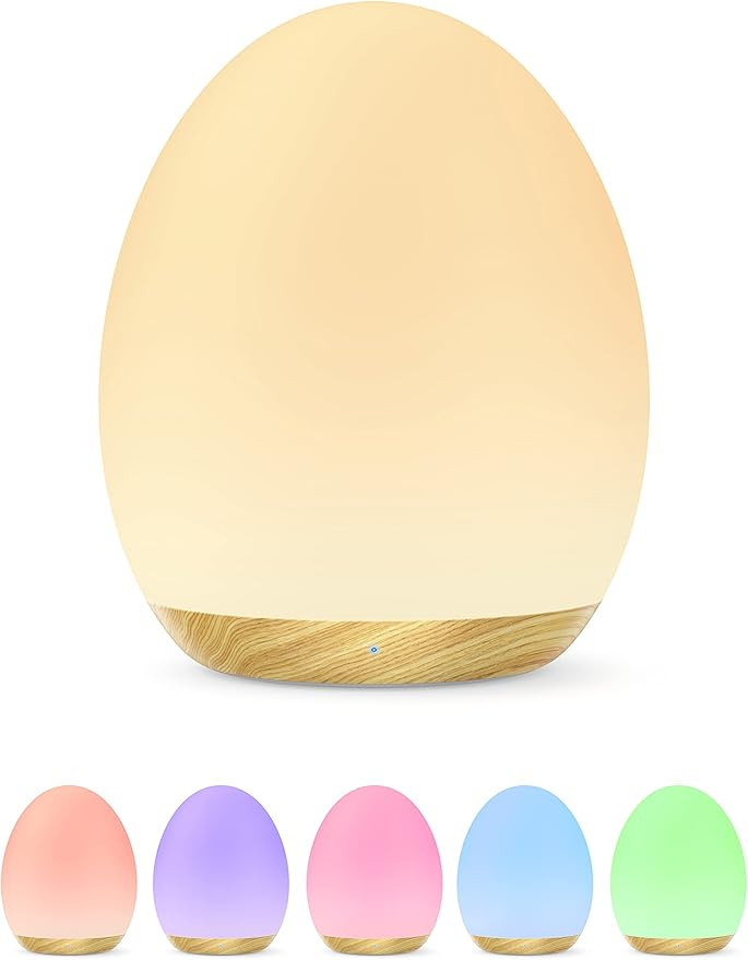 Night Light for Kids, Baby Egg Light with 7 Colors Changing Mode & Stepless Dimming, Nursery Nigh... | Amazon (US)