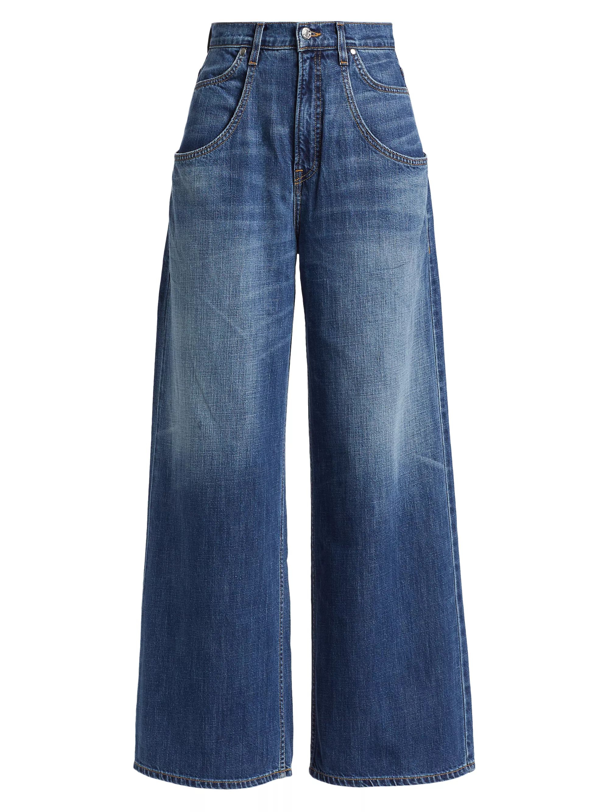 Tasca Mid-Rise Baggy Wide-Leg Jeans | Saks Fifth Avenue