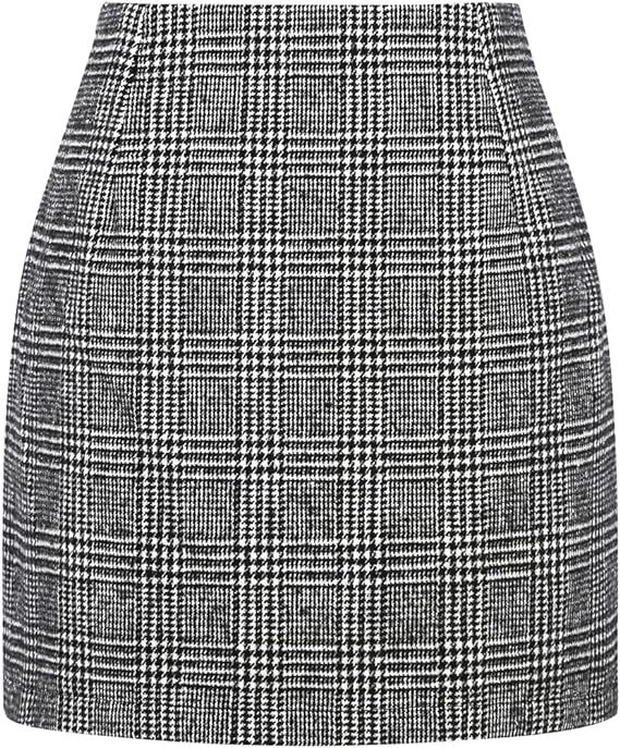 Amazon.com: Black Mini Skirt for Women High Waisted Mini Plaid Skirt 2022 Fall Outfits Clothes(Gr... | Amazon (US)