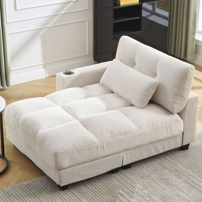 CAVINAS Sleeper Sofa Couch Bed, Oversized Chaise Lounge Chair with UPS Charging Port and Side Pocket, Beige | Target
