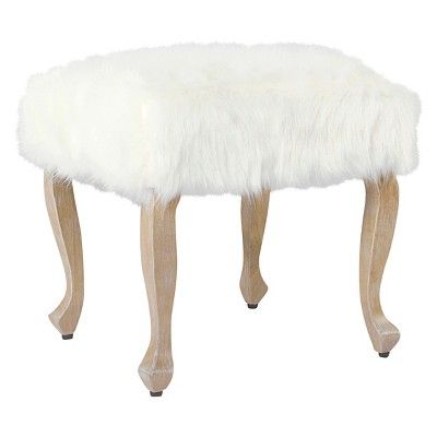 Faux Fur Ottoman with Wood Legs - HomePop | Target