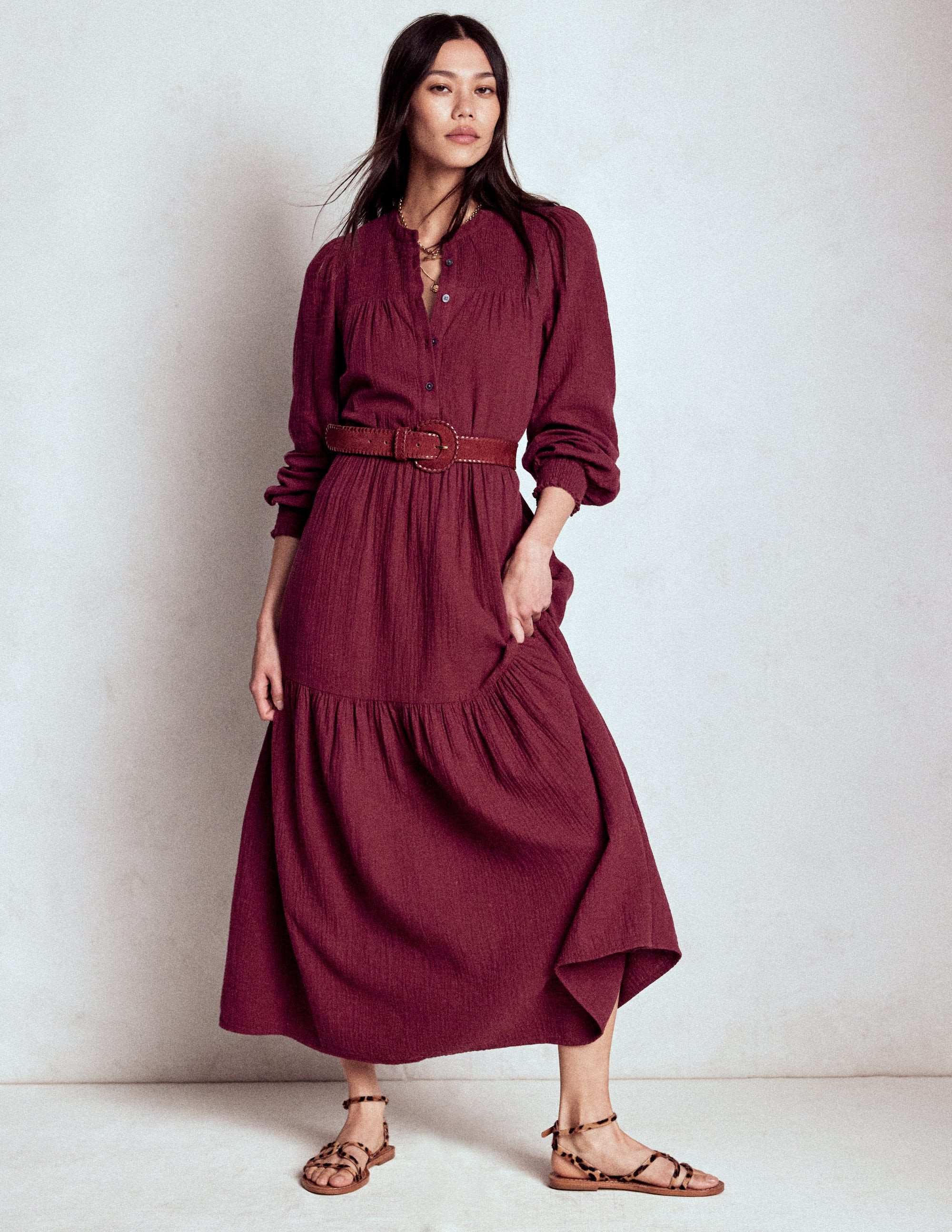 Cecily Double Cloth Midi Dress-Deep Wisteria | Boden (US)