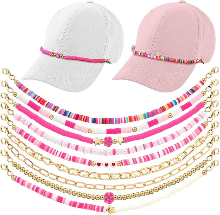 Geyoga 9 Pcs Trucker Hat Chains Trucker Hat Charms Women Man Bill Decoration Detachable DIY Metal... | Amazon (US)