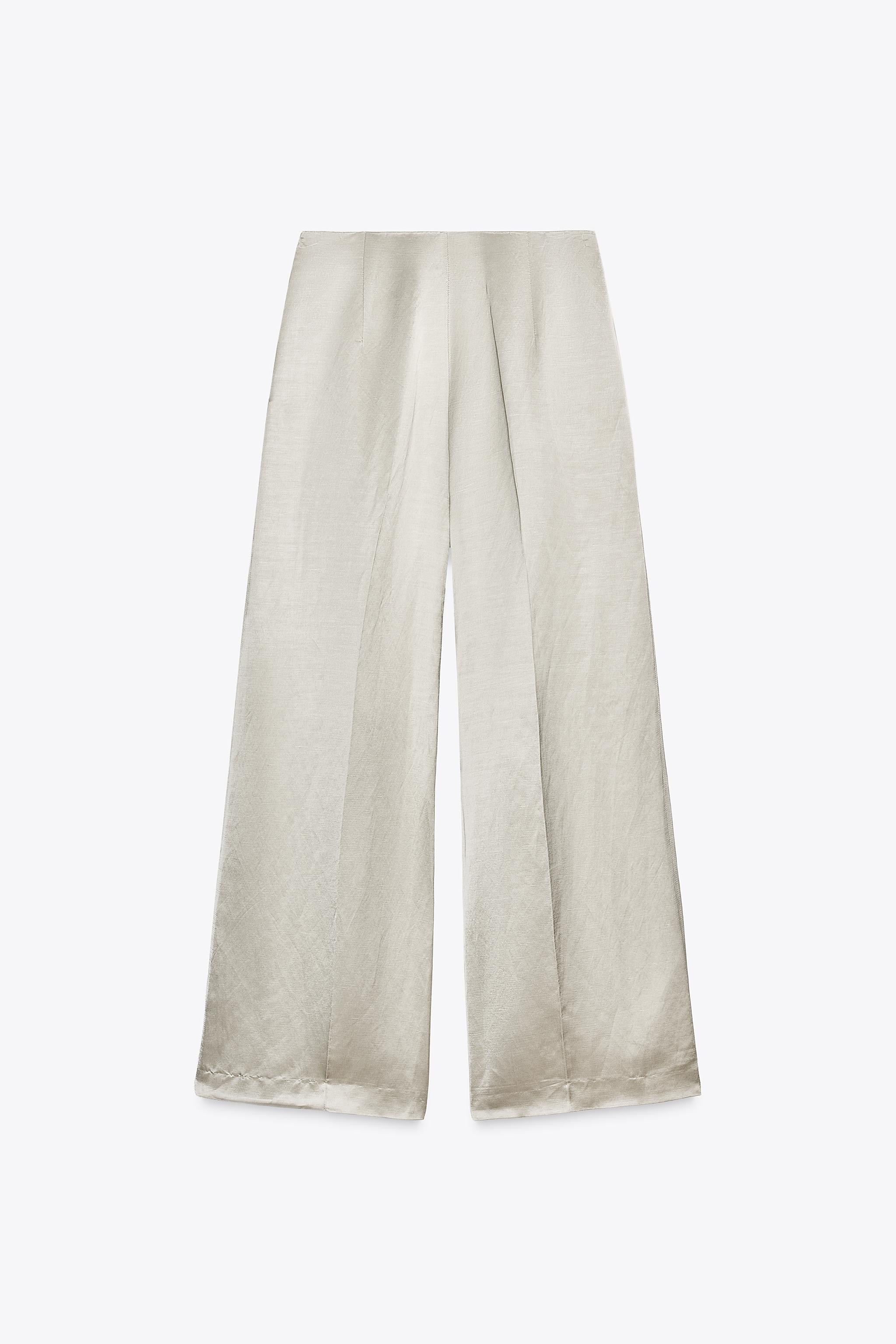 ZW COLLECTION SATIN PLEATED PANTS | Zara US