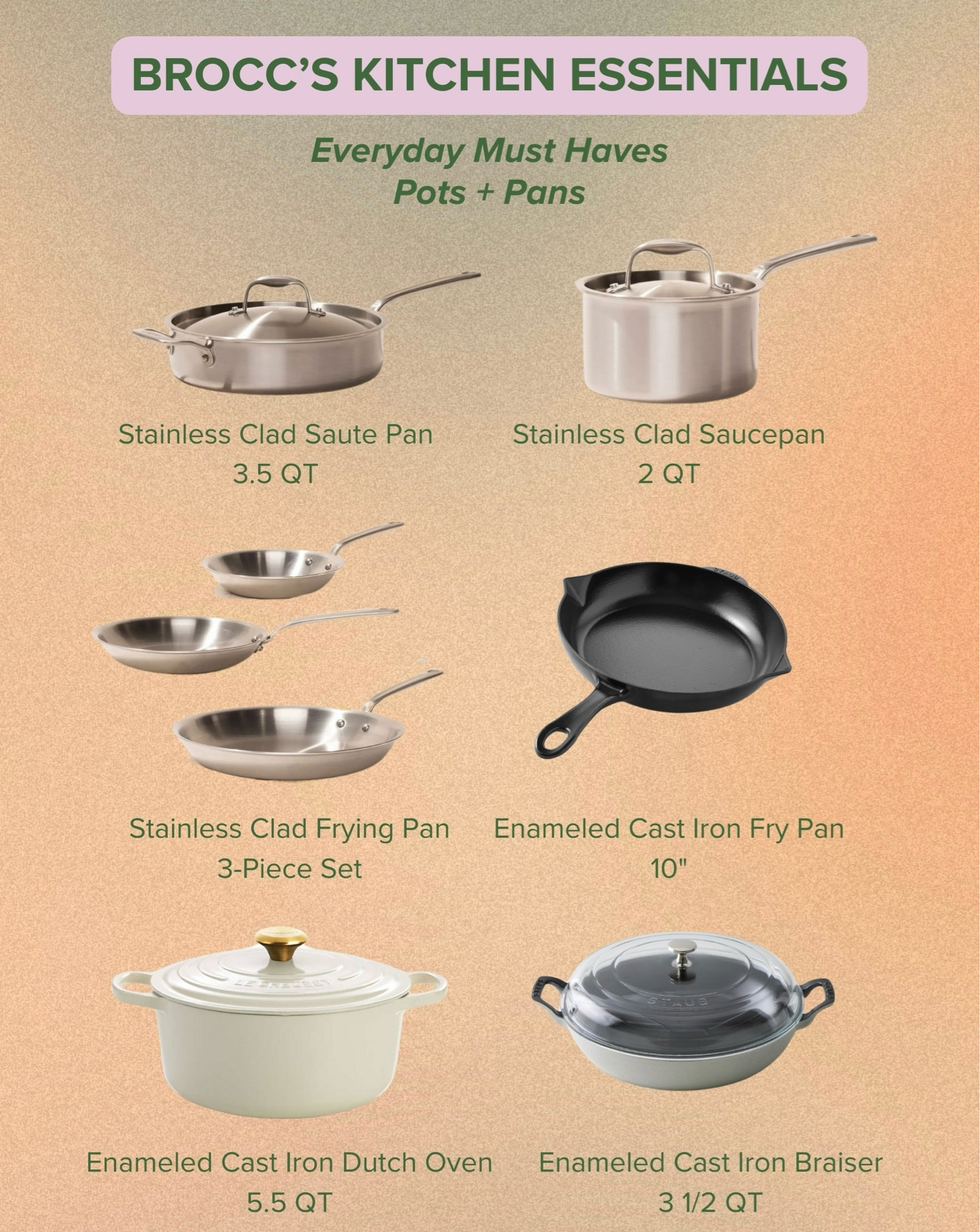 My go to picks for essential pots and pans! 🍳

#LTKWedding #LTKGiftGuide #LTKHome