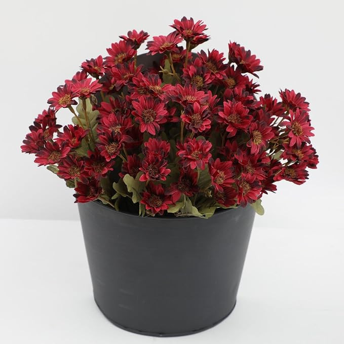 Artificial Mums, Artificial Mums for Outdoors Fall, Outdoor Sunset Mum Flowers, UV Resistant Wate... | Amazon (US)