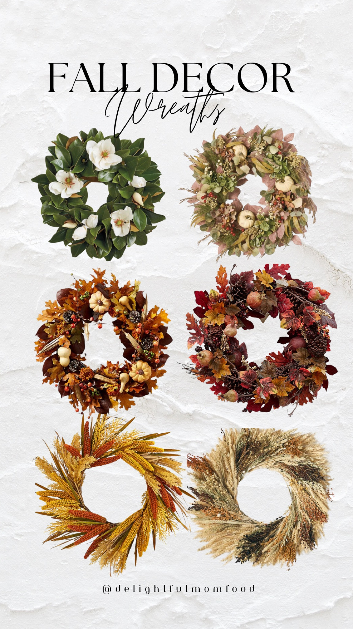 Fall wreaths! These are lovely to decorate an entryway door or inside the home.

Fall wreath, front door decor, entryway, home decor, pottery barn, front gate #potterybarn #homedecor #falldecor #frontgate #wreaths