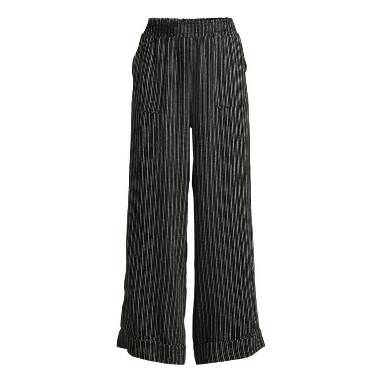 Time and Tru Women's Linen Blend Pants with Smocked Waist, 29" Inseam, Sizes XS-XXXL | Walmart (US)