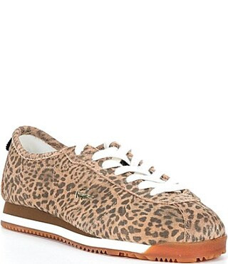 Lacoste Women's Club Low Court Leopard Print Suede Sneakers -  7.5 | Dillard's