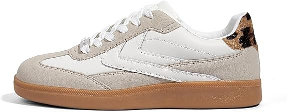 LUCKY STEP Women Retro Sneakers Fashion Classic Gum Sole Tennis Skate Shoes Casual Trendy Walking... | Amazon (US)