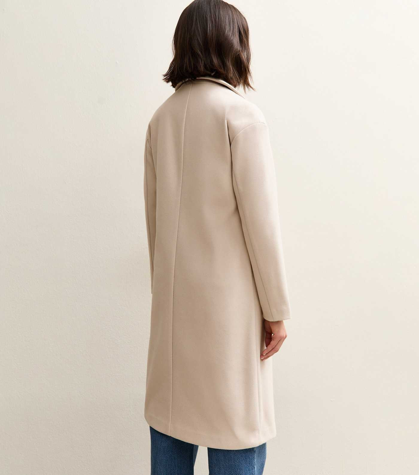 Off White Open Front Longline Coat | New Look | New Look (UK)